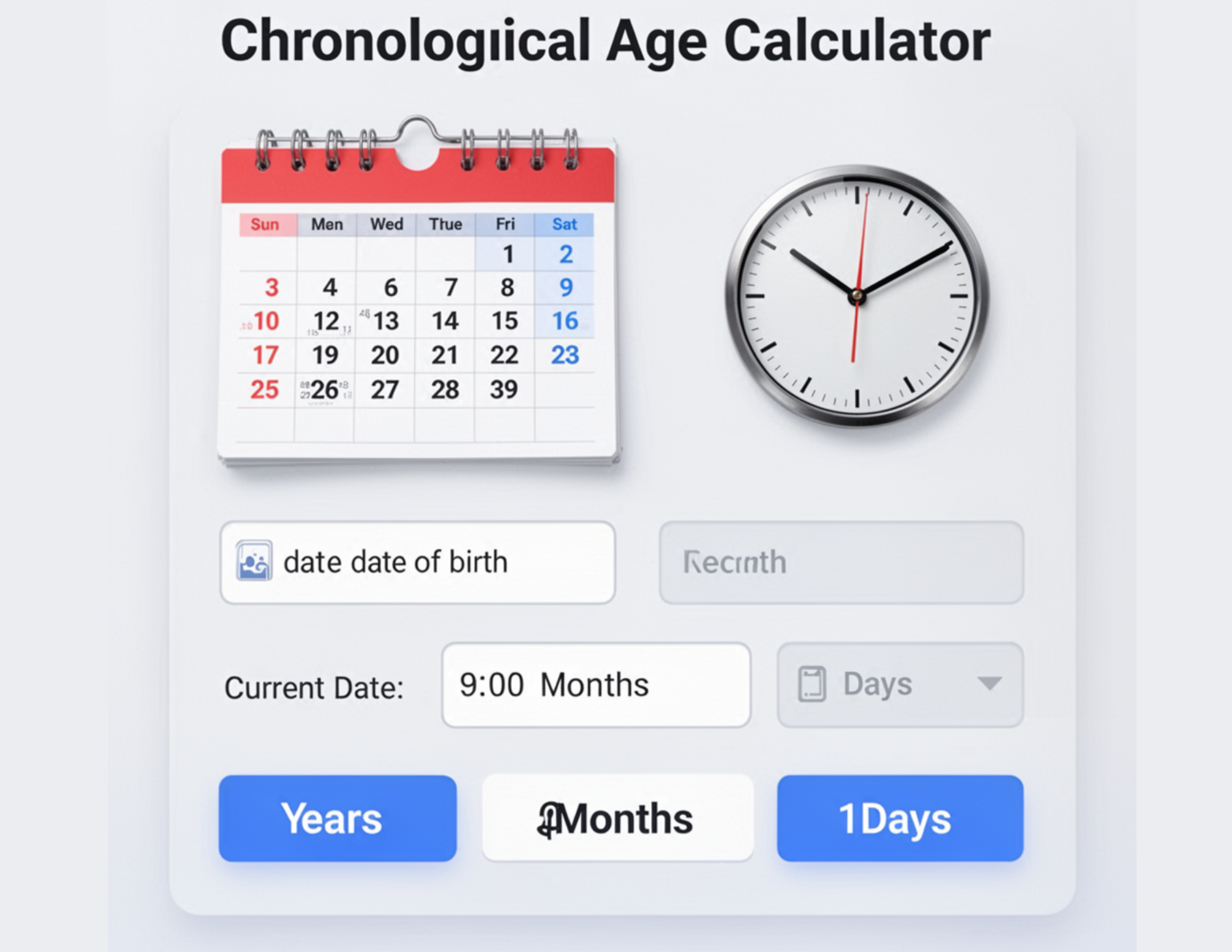 Chronological age calculator illustration